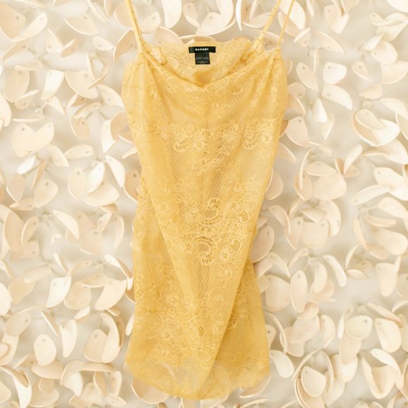 Natori Boudoir Sheer Lace Chemise Golden Yellow - Picture 7 of 8